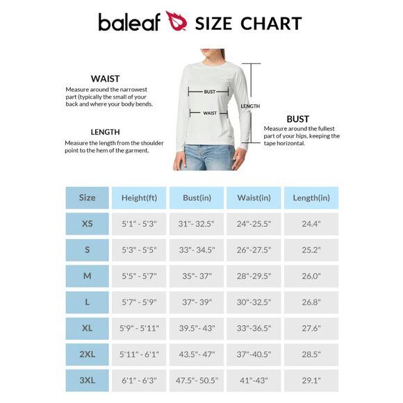 Baleaf UPF 50+ Sun Shirt White Lightweight Nylon Crewneck Long Sleeve Pull-Over - Picture 11 of 11